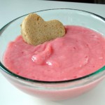 Quinoa biscuit in rhubarb sauce
